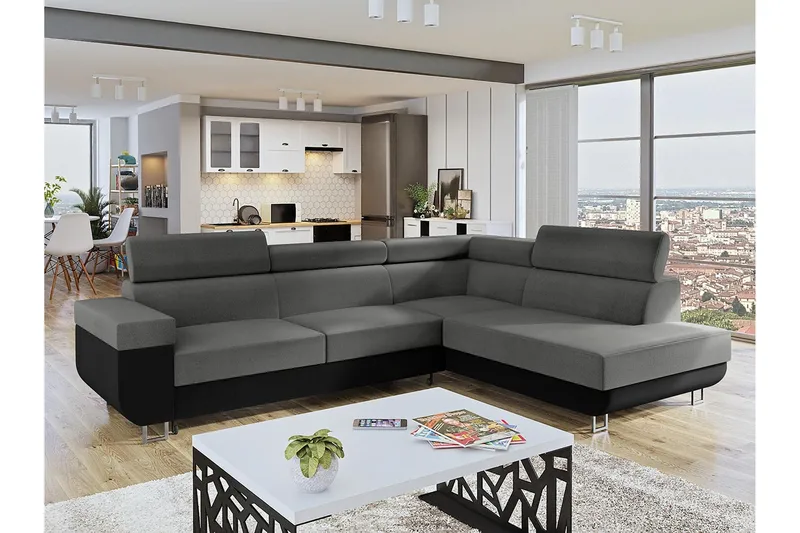 Fonti 3-sits Bäddsoffa Vänster - Grå - Möbler - Soffa - Bäddsoffa