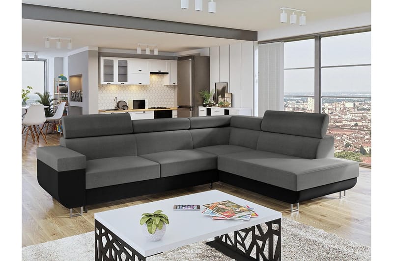 Fonti 3-sits Bäddsoffa Vänster - Grå - Möbler - Soffa - Bäddsoffa