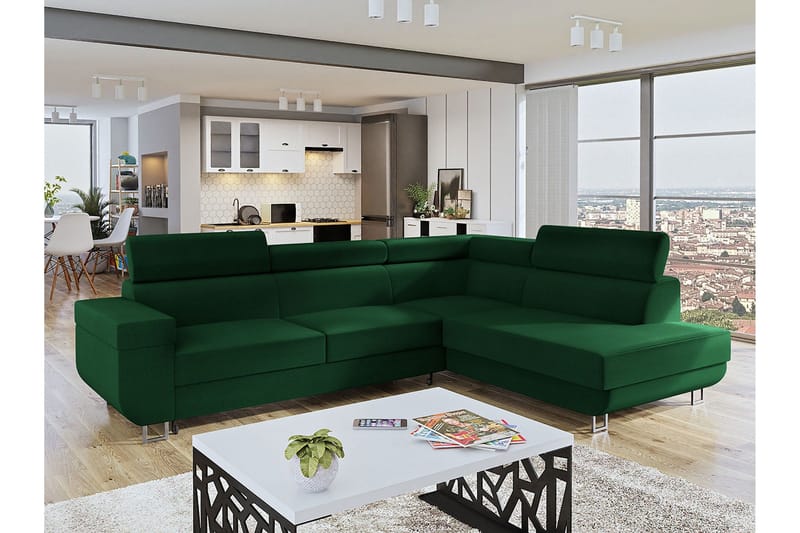 Fonti 3-sits Bäddsoffa Vänster - Grön - Möbler - Soffa - Bäddsoffa