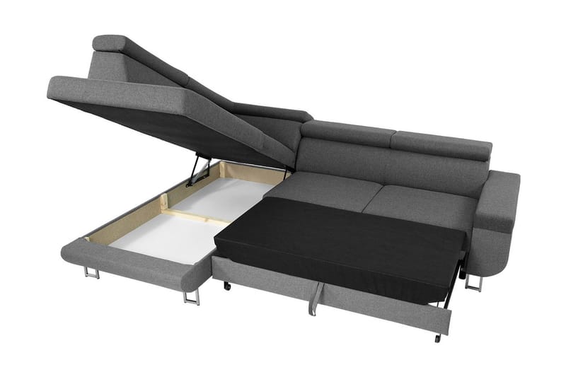 Fonti Bäddsoffa m. Schäslong 3-sits L-formad - Grå - Möbler - Soffa - Bäddsoffa