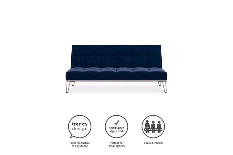 Elle Futon Sammet/Blå - Novogratz - Möbler - Soffa - Bäddsoffa - Futon - Futon soffa