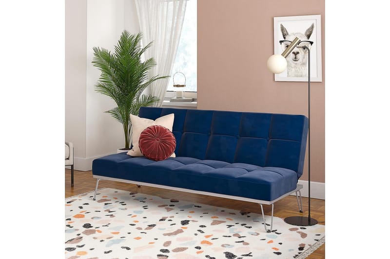 Elle Futon Sammet/Blå - Novogratz - Bäddsoffa - Futon soffa