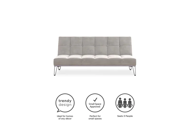 Elle Futon Sammet/Grå - Novogratz - Möbler - Soffa - Bäddsoffa - Futon - Futon soffa