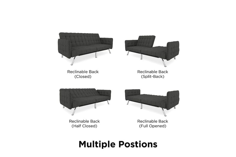 Emily Futon Linnegrå - Dorel Home - Möbler - Soffa - Bäddsoffa - Futon - Futon soffa