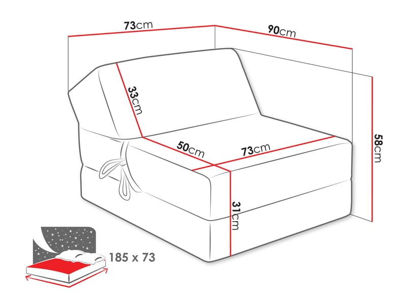 Kevina Bäddfåtölj - Möbler - Soffa - Bäddsoffa - Futon - Futon fåtölj