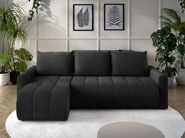 Fynrican 3-sits Bäddsoffa med divan - svart - Möbler - Soffa - Bäddsoffa