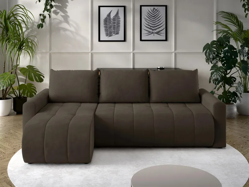 Fynrican 3-sits Bäddsoffa med divan - Polo 877 (mörkbrun) - Möbler - Soffa - Bäddsoffa