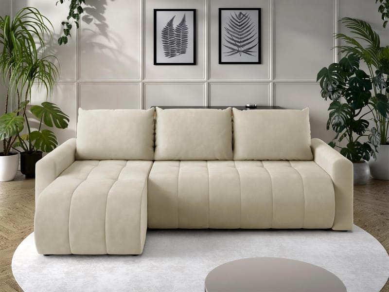 Fynrican 3-sits Bäddsoffa med divan - Polo 872 (beige) - Möbler - Soffa - Bäddsoffa