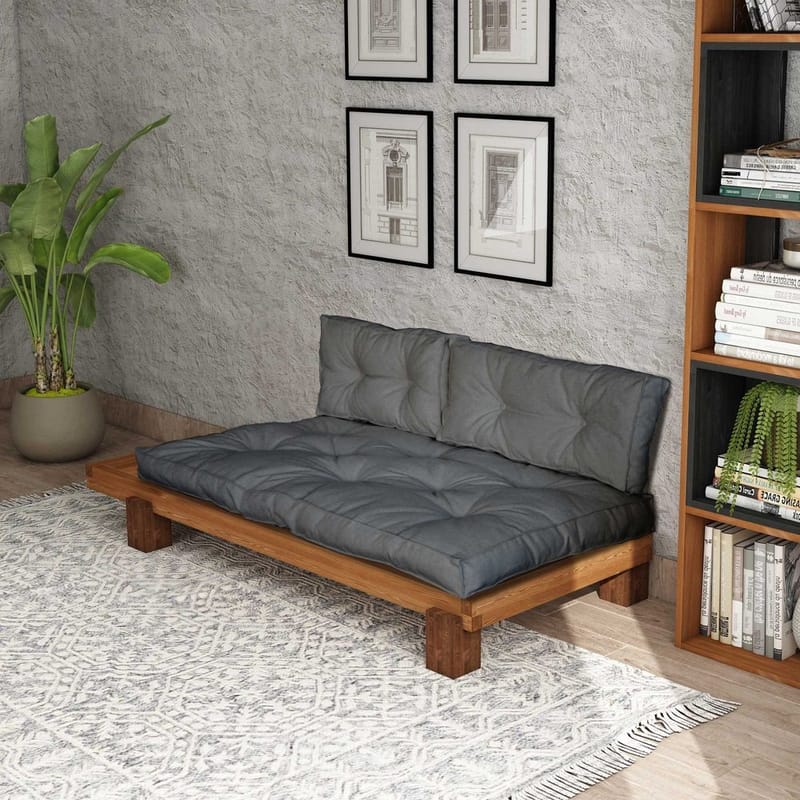 Fynros 2-sits Bäddsoffa - Grå/Natur - Möbler - Soffa - Bäddsoffa