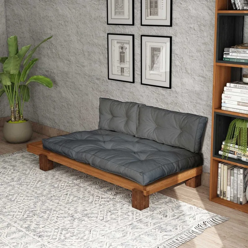 Fynros 2-sits Bäddsoffa - Grå/Natur - Möbler - Soffa - Bäddsoffa