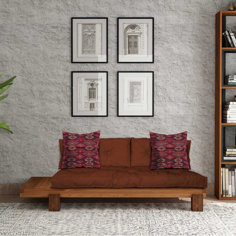 Fynros 2-sits Bäddsoffa - Mörkröd/Natur - Möbler - Soffa - Bäddsoffa