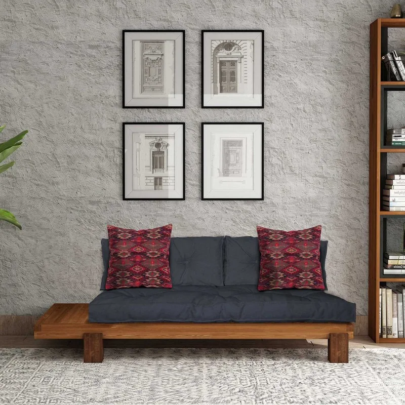 Fynros 2-sits Bäddsoffa - Natur/Marinblå - Möbler - Soffa - Bäddsoffa