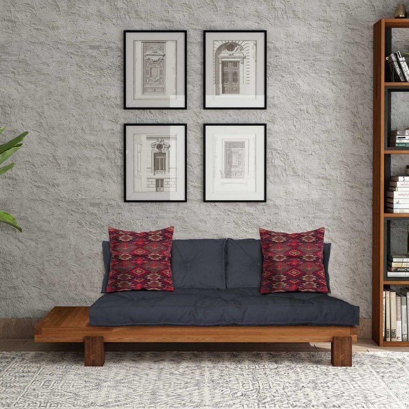 Fynros 2-sits Bäddsoffa - Natur/Marinblå - Möbler - Soffa - Bäddsoffa