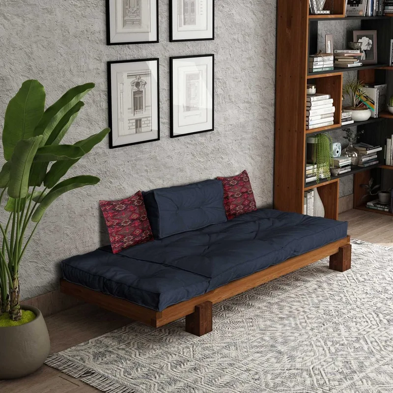 Fynros 2-sits Bäddsoffa - Natur/Marinblå - Möbler - Soffa - Bäddsoffa