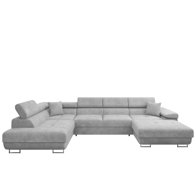 Gabina 5-sits U-formad bäddsoffa med divan och schäslong, grå