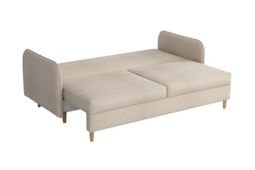 Gaja 2-sits Bäddsoffa Rundade Armstöd i Tyg - Beige - Möbler - Soffa - Bäddsoffa