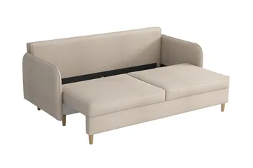 Gaja 2-sits Bäddsoffa Rundade Armstöd i Tyg - Rosa - Möbler - Soffa - Bäddsoffa