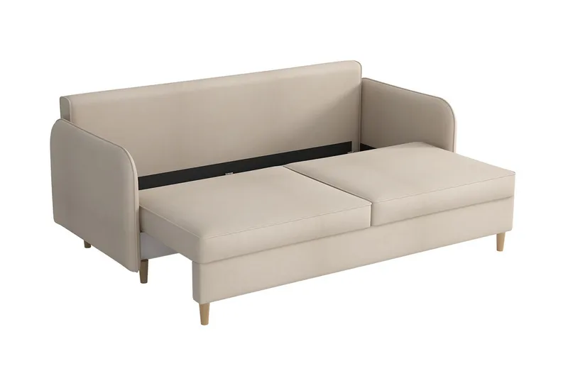 Gaja 2-sits Bäddsoffa Rundade Armstöd i Tyg - Rosa - Möbler - Soffa - Bäddsoffa