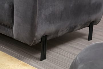 Gajanejos 3-sits Vänster L-formad Bäddsoffa med Divan i Sammet - Antracit - Möbler - Soffa - Bäddsoffa