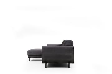 Gajanejos 3-sits Vänster L-formad Bäddsoffa med Divan i Sammet - Antracit - Möbler - Soffa - Bäddsoffa