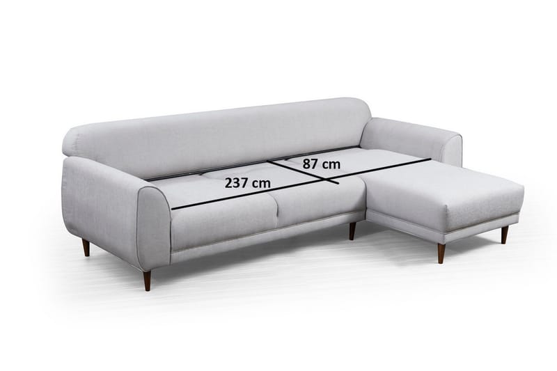 Gajanejos 5-sits Högervänd L-formad Bäddsoffa 87x237 cm i Tyg - Beige - Möbler - Soffa - Bäddsoffa