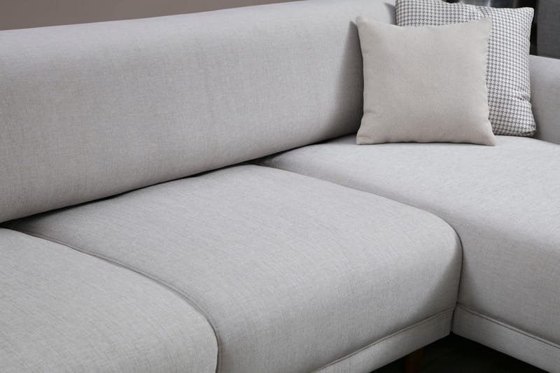 Gajanejos 5-sits Högervänd L-formad Bäddsoffa 87x237 cm i Tyg - Beige - Möbler - Soffa - Bäddsoffa