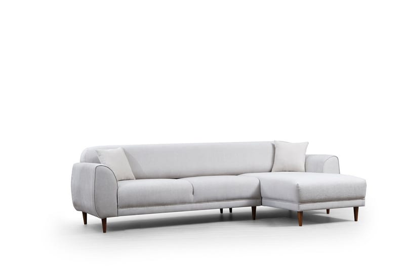Gajanejos 5-sits Högervänd L-formad Bäddsoffa 87x237 cm i Tyg - Beige - Möbler - Soffa - Bäddsoffa