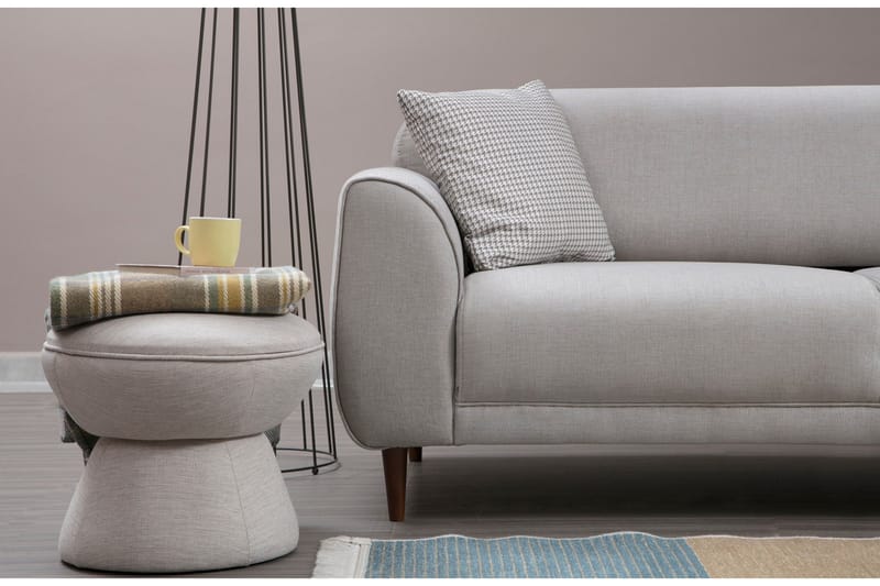 Gajanejos 5-sits Högervänd L-formad Bäddsoffa 87x237 cm i Tyg - Beige - Möbler - Soffa - Bäddsoffa