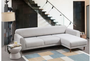 Gajanejos 5-sits Högervänd L-formad Bäddsoffa 87x237 cm i Tyg - Beige - Möbler - Soffa - Bäddsoffa
