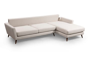 Gajanejos 5-sits Högervänd L-formad Bäddsoffa 93x273 cm i Tyg - Gräddvit - Möbler - Soffa - Bäddsoffa - Bäddsoffa divan