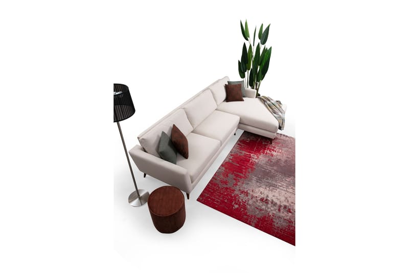 Gajanejos 5-sits Högervänd L-formad Bäddsoffa 93x273 cm i Tyg - Gräddvit - Möbler - Soffa - Bäddsoffa - Bäddsoffa divan