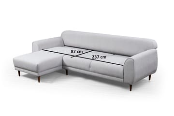 Gajanejos 5-sits Vänstervänd L-formad Bäddsoffa 87x237 cm i Tyg - Ljusgrå - Möbler - Soffa - Bäddsoffa