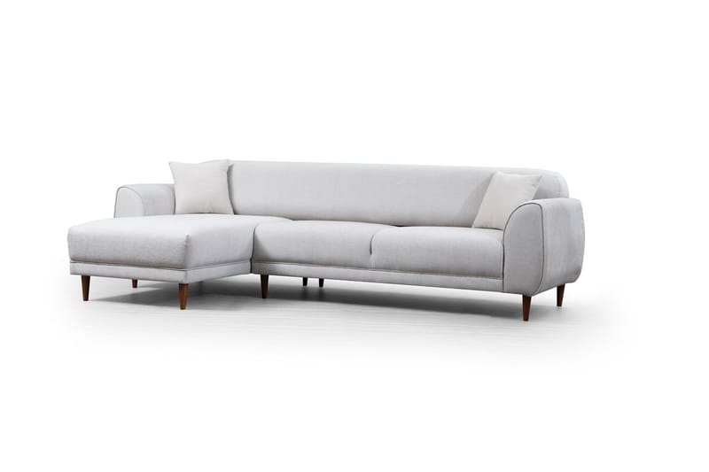 Gajanejos 5-sits Vänstervänd L-formad Bäddsoffa 87x237 cm i Tyg - Ljusgrå - Möbler - Soffa - Bäddsoffa