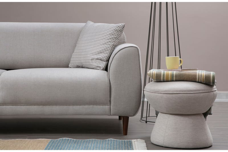 Gajanejos 5-sits Vänstervänd L-formad Bäddsoffa 87x237 cm i Tyg - Ljusgrå - Möbler - Soffa - Bäddsoffa