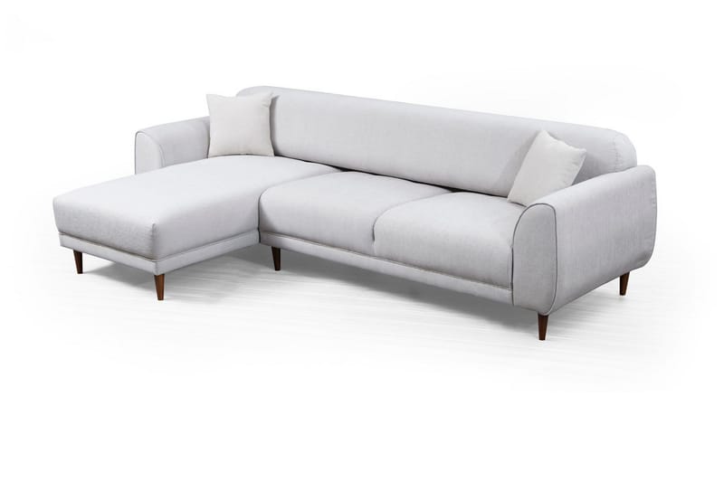 Gajanejos 5-sits Vänstervänd L-formad Bäddsoffa 87x237 cm i Tyg - Ljusgrå - Möbler - Soffa - Bäddsoffa