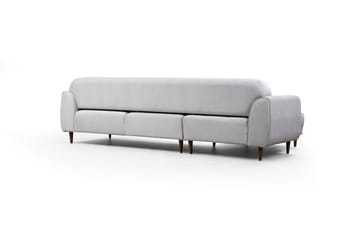 Gajanejos 5-sits Vänstervänd L-formad Bäddsoffa 87x237 cm i Tyg - Ljusgrå - Möbler - Soffa - Bäddsoffa