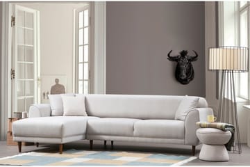 Gajanejos 5-sits Vänstervänd L-formad Bäddsoffa 87x237 cm i Tyg - Ljusgrå - Möbler - Soffa - Bäddsoffa