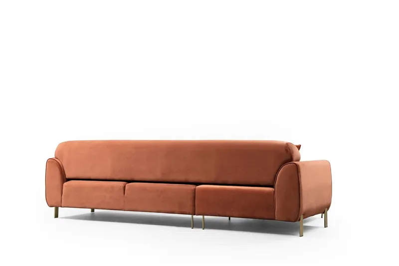 Gajanejos Vänstervänd Divanbäddsoffa 87x237 cm i Sammet - Terracotta - Möbler - Soffa - Bäddsoffa