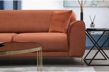 Gajanejos Vänstervänd Divanbäddsoffa 87x237 cm i Sammet - Terracotta - Möbler - Soffa - Bäddsoffa