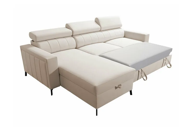 Galbally 3-sits Hörnbäddsoffa beige - Möbler - Soffa - Bäddsoffa
