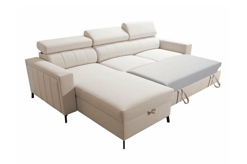 Galbally 3-sits Hörnbäddsoffa beige - Möbler - Soffa - Bäddsoffa
