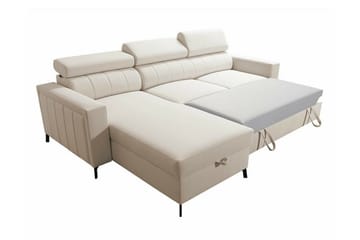 Galbally 3-sits Hörnbäddsoffa Höger 250x171 cm med Förvaring i Sammet - Mörkbrun - Möbler - Soffa - Bäddsoffa