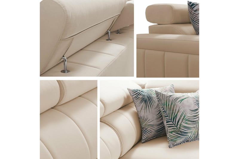 Galbally 3-sits Hörnbäddsoffa Light grey - Möbler - Soffa - Bäddsoffa