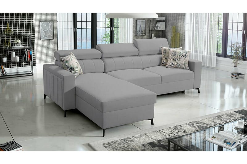 Galbally 3-sits Hörnbäddsoffa Ljusgrå - Möbler - Soffa - B äddsoffa