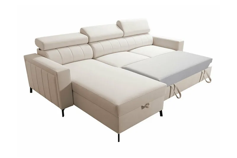 Galbally 3-sits Hörnbäddsoffa Ljusgrå - Möbler - Soffa - Bäddsoffa