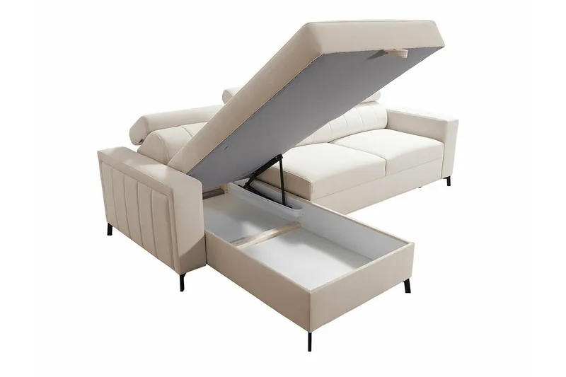 Galbally 3-sits Hörnbäddsoffa Ljusgrå - Möbler - Soffa - Bäddsoffa