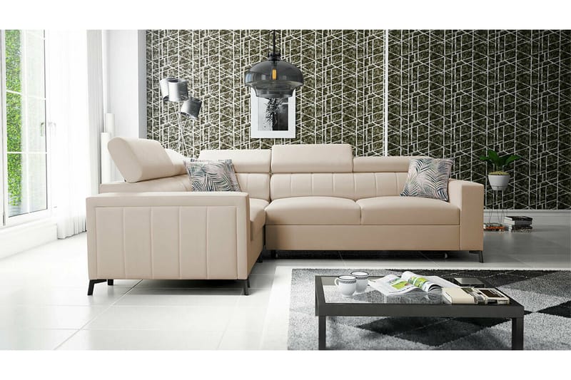 Galbally 3-sits Hörnbäddsoffa NO_BRAND beige - Möbler - Soffa - Bäddsoffa