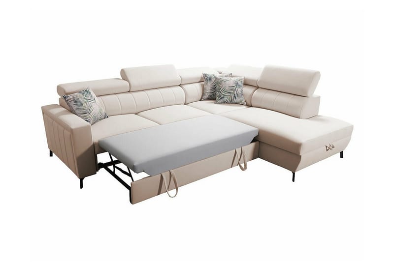 Galbally 3-sits Hörnbäddsoffa NO_BRAND beige - Möbler - Soffa - Bäddsoffa