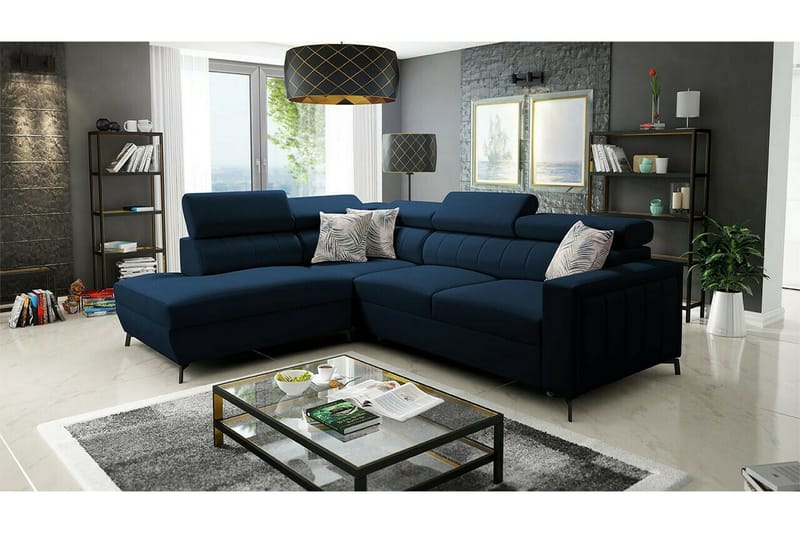 Galbally 3-sits Hörnbäddsoffa NO_BRAND Dark blue - Möbler - Soffa - Bäddsoffa