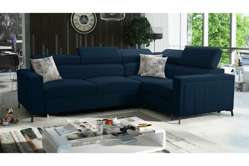 Galbally 3-sits Hörnbäddsoffa NO_BRAND Dark blue - Möbler - Soffa - Bäddsoffa